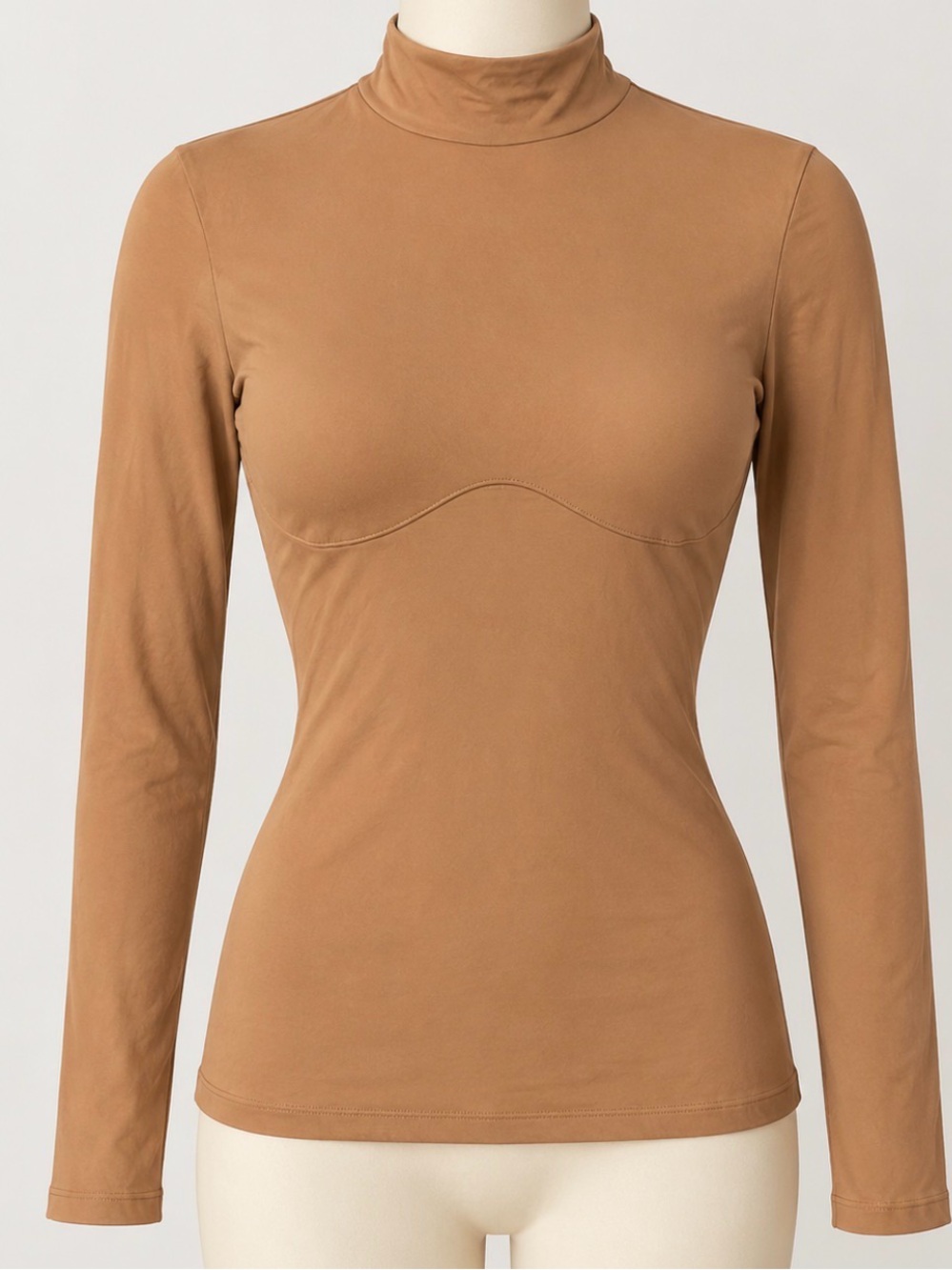 PINK Victoria's Secret Camel Turtleneck Long Sleeve Top